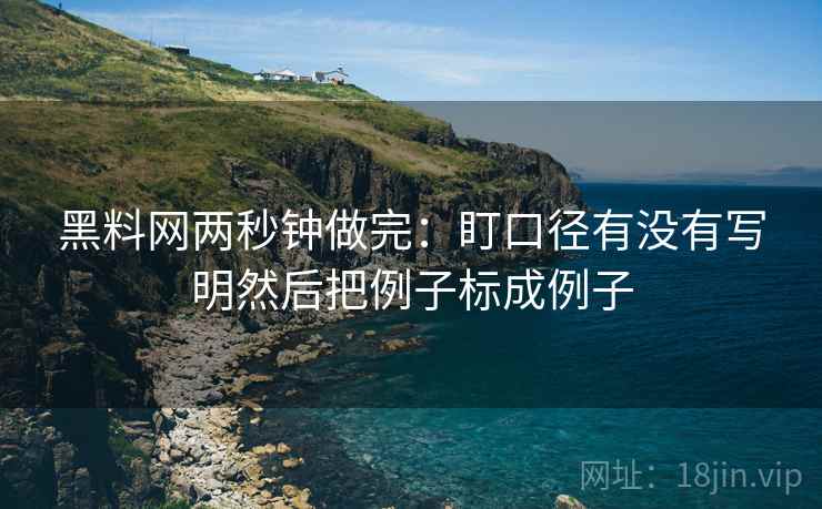 黑料网两秒钟做完：盯口径有没有写明然后把例子标成例子