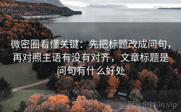 微密圈看懂关键：先把标题改成问句，再对照主语有没有对齐，文章标题是问句有什么好处  第2张