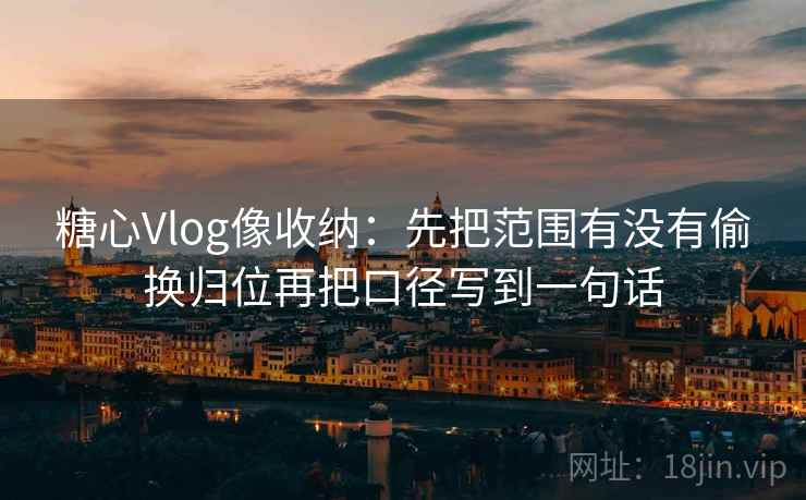 糖心Vlog像收纳：先把范围有没有偷换归位再把口径写到一句话